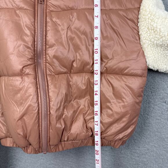 For Love & Lemons Niko Puffer Jacket Cropped Faux Shearling Trim Size M NWOT - Picture 7 of 11